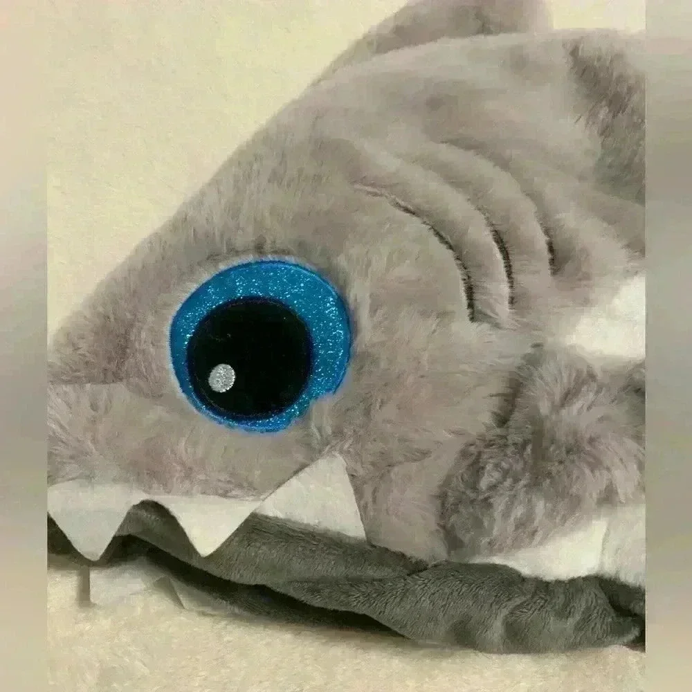 Shark hat in gray white blue & black very soft. NWOT Could used for a snuggly